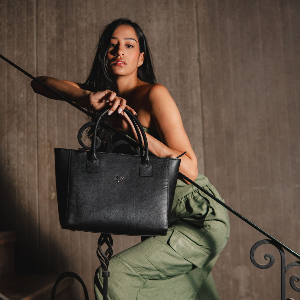 Bolso tote negro porofino