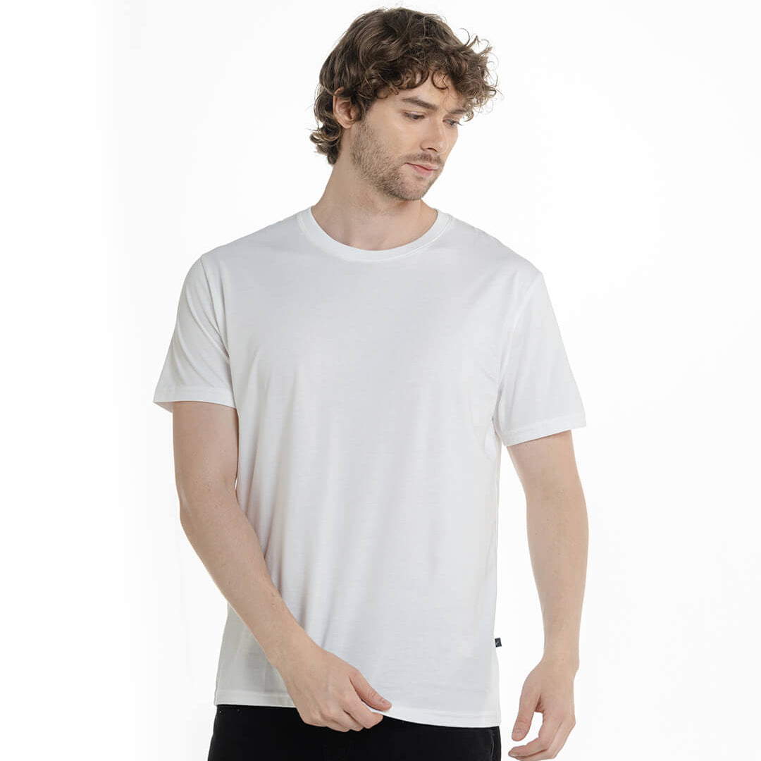 Camiseta básica blanco marfil