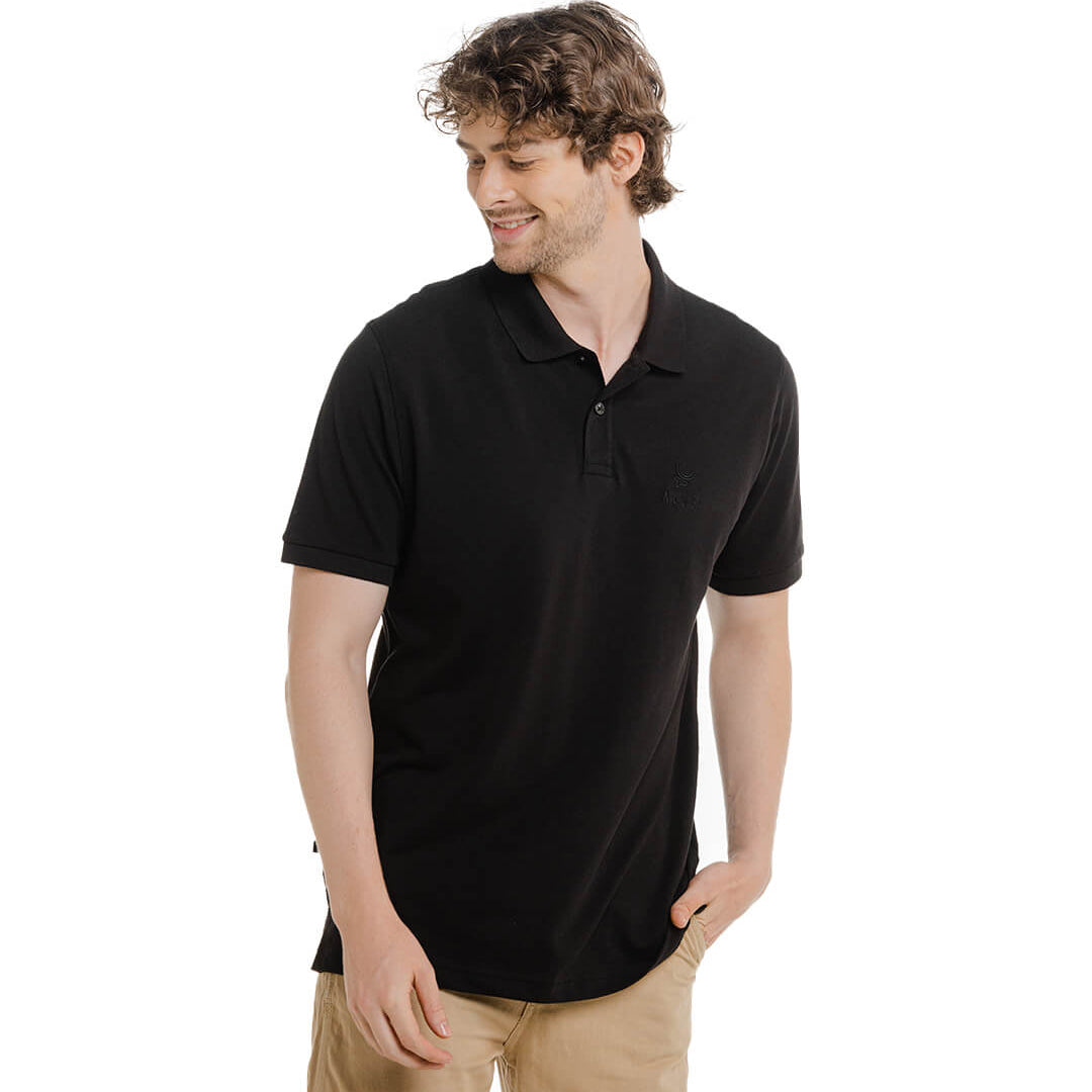 Polo clásica pique negra