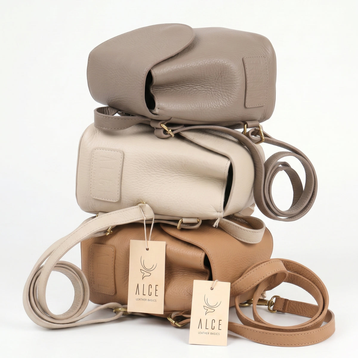 Bolso mini morral café natural