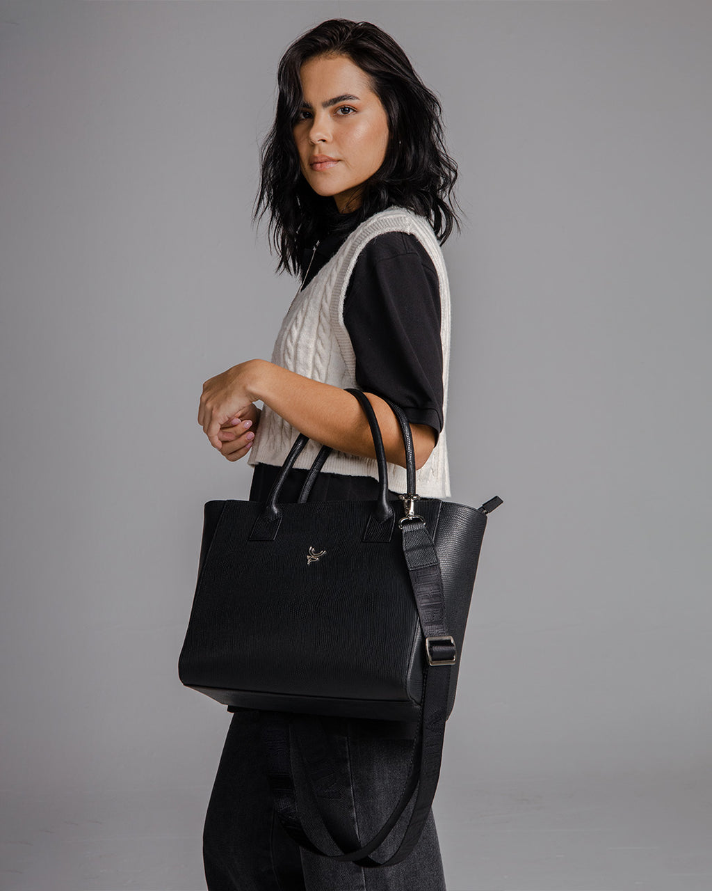 ALCE TOTE BAG NEGRO PITON