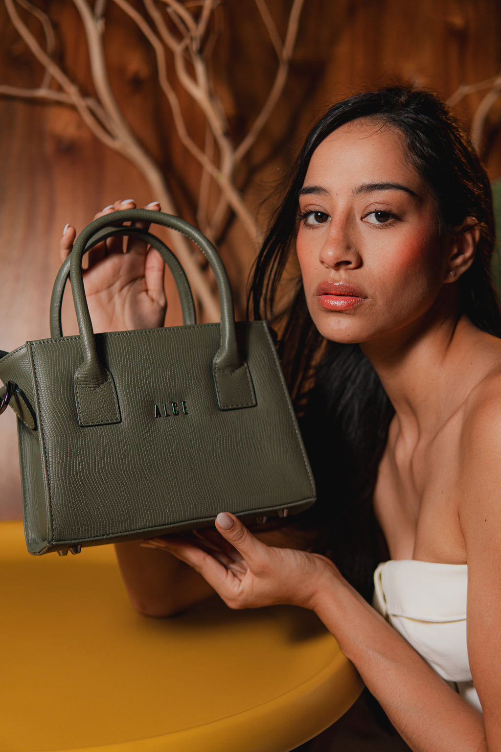 ALCE MINI TOTE VERDE OLIVA