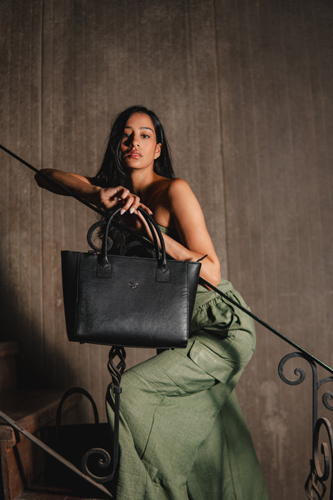 ALCE TOTE BAG NEGRO POROFINO