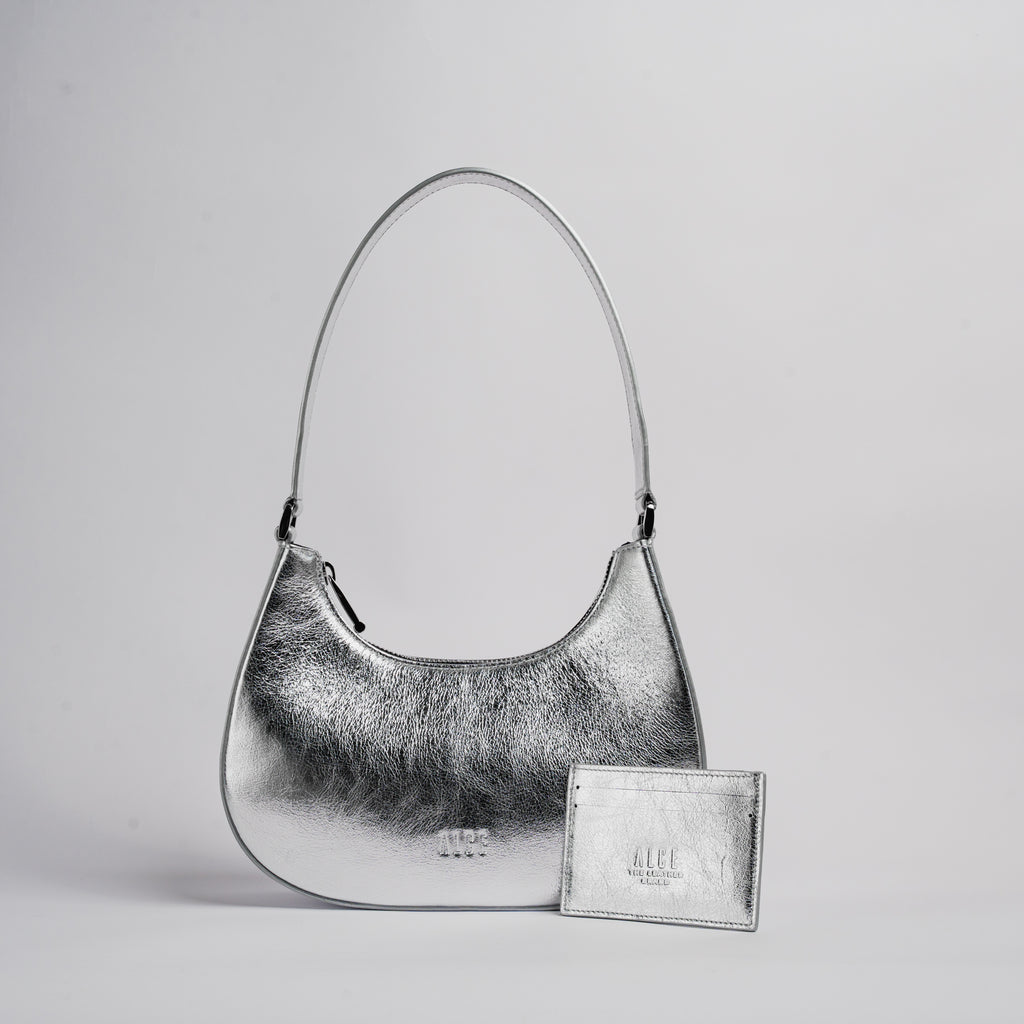 MEDIA LUNA BAG PLATEADO