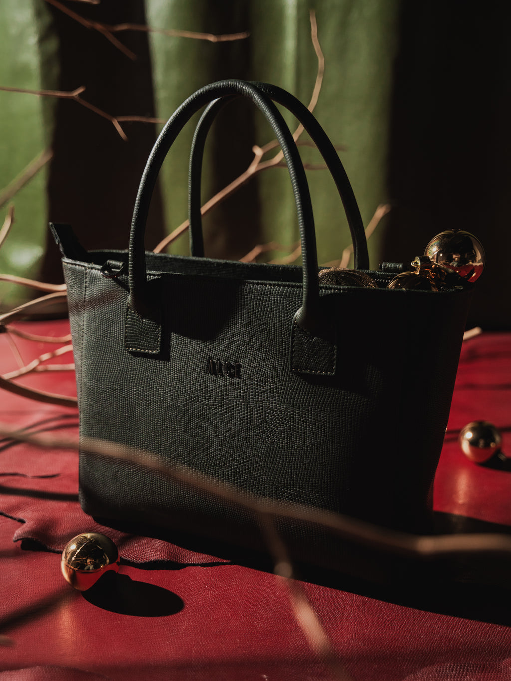 ALCE TOTE BAG VERDE PITON