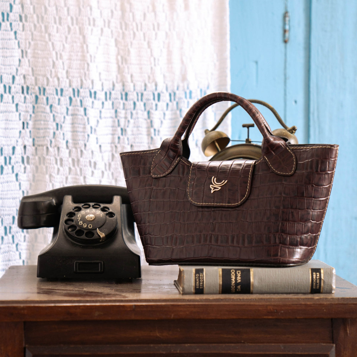 Bolso Catleya Croco Chocolate