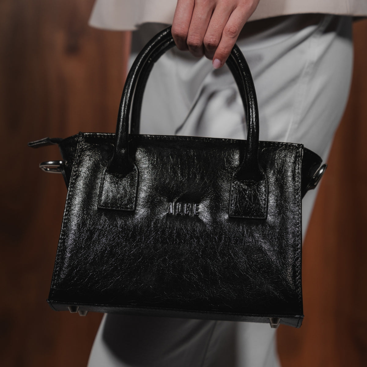 Bolso mini tote negro