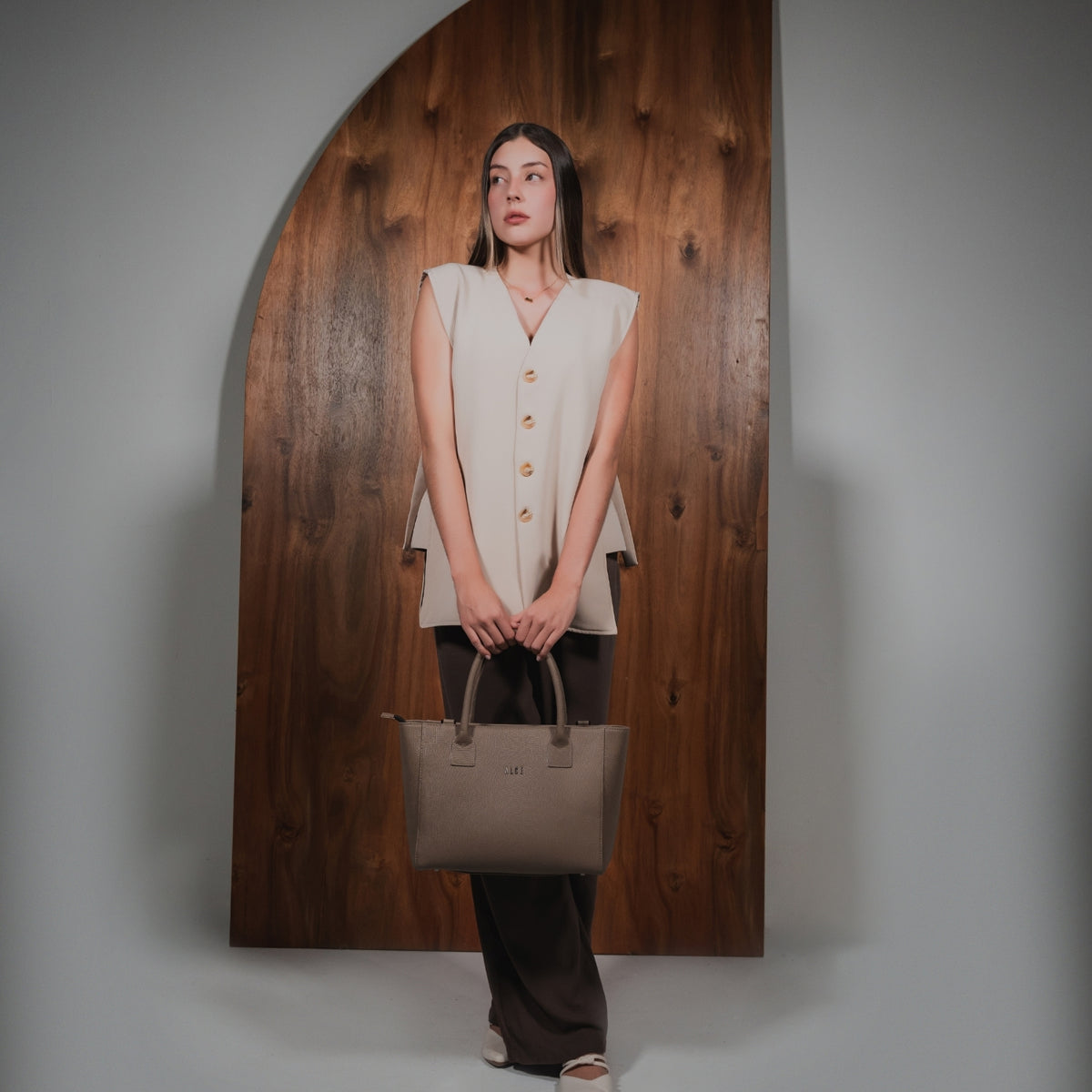 Bolso tote nude pitón
