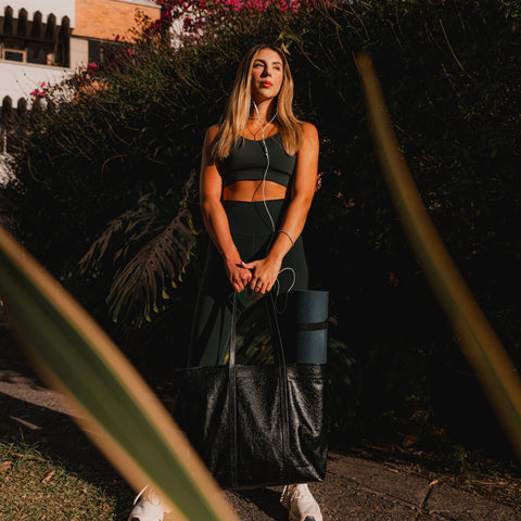 Bolso tote raíz negro