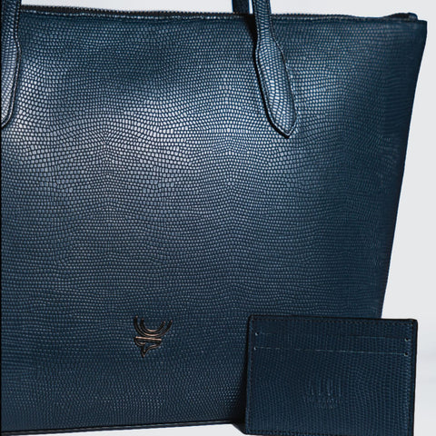Bolso tote azul profundo