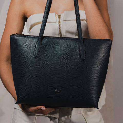 Bolso tote azul profundo