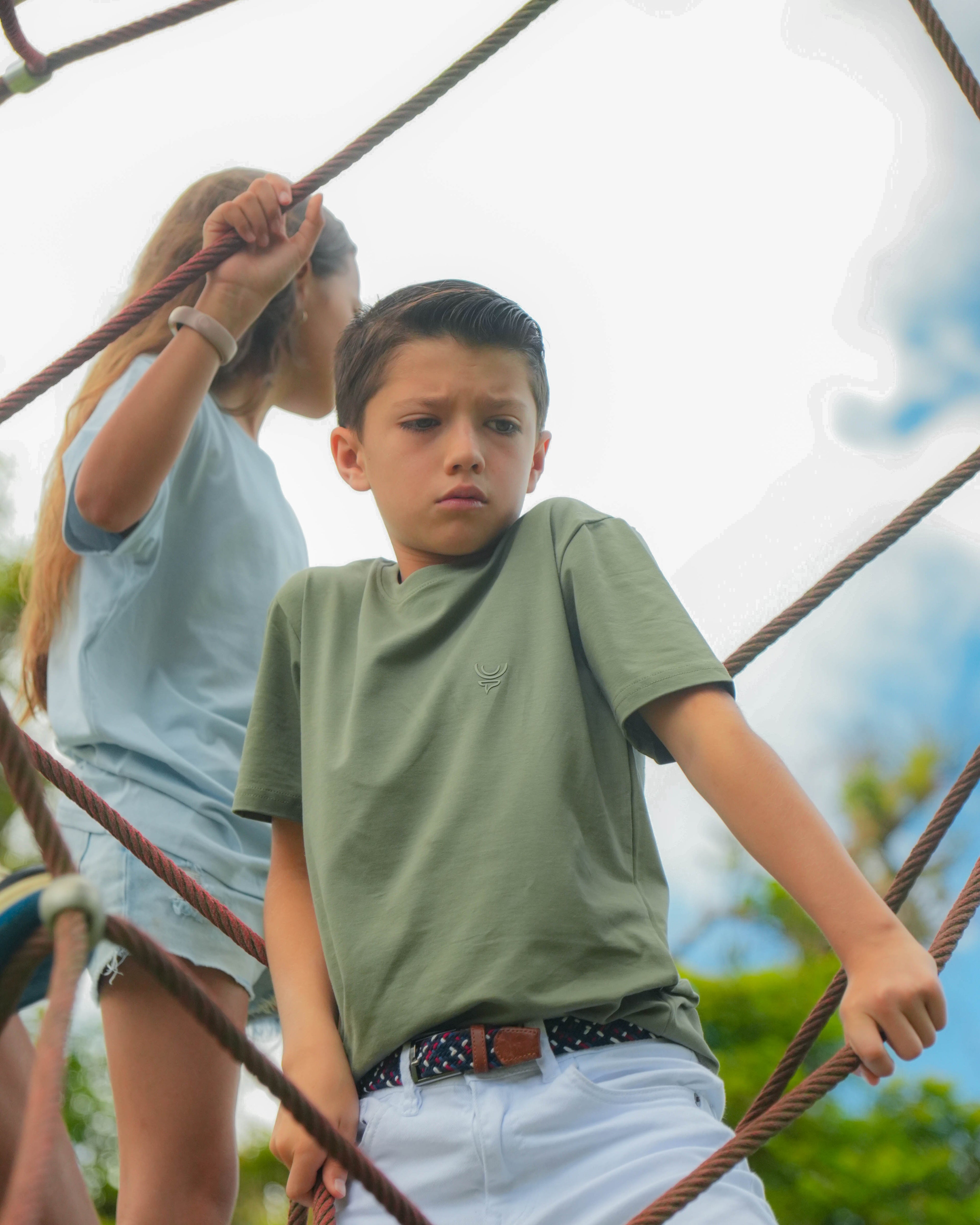 Camiseta niños Verde oliva
