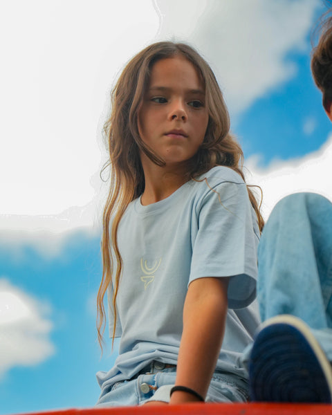Camiseta niños azul glaciar