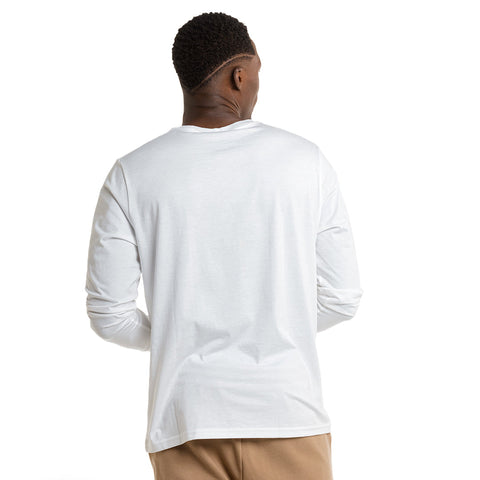 Camiseta manga larga clásica blanco marfil