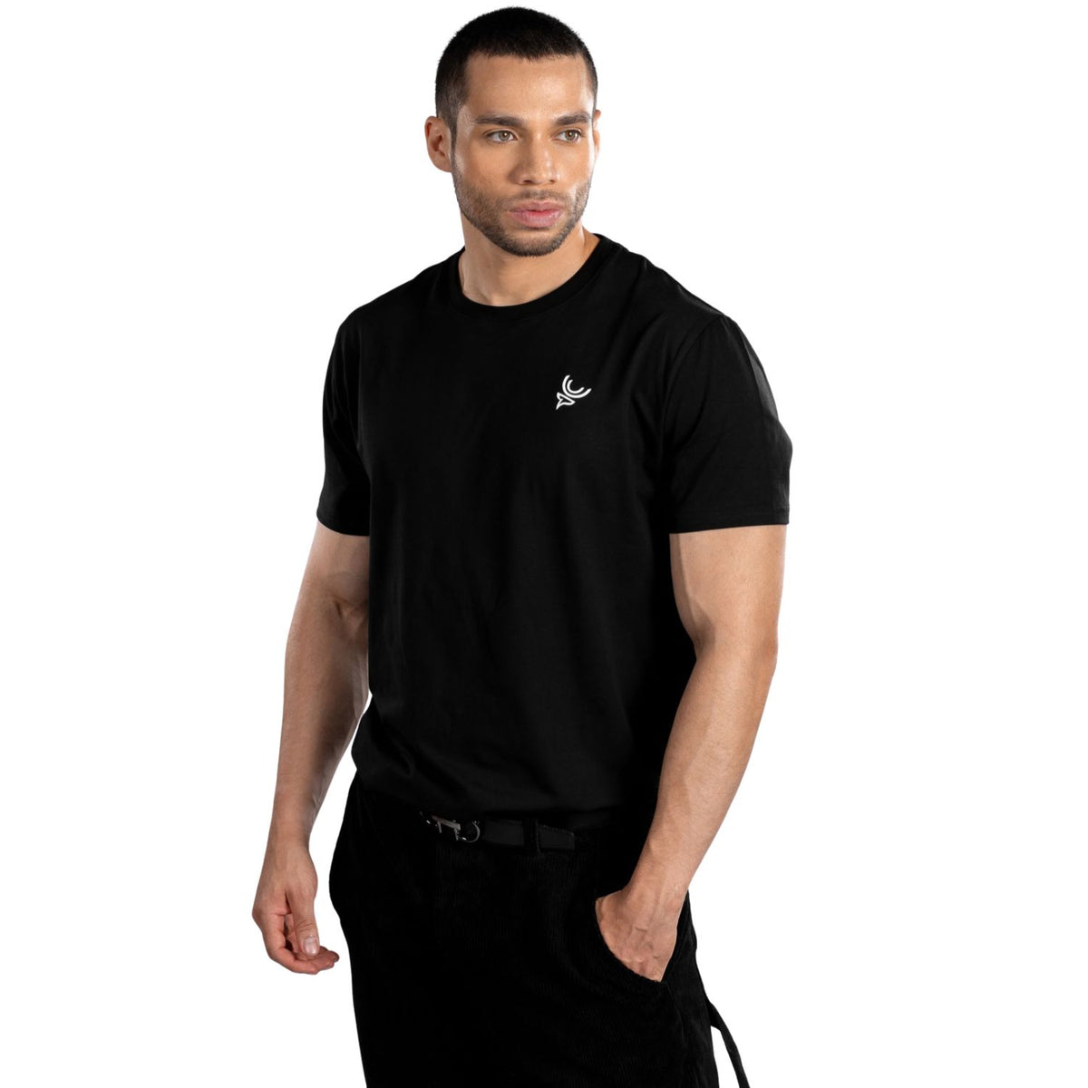 Camiseta insignia negro intenso