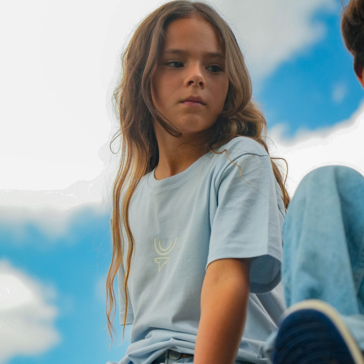 Camiseta niños azul glaciar