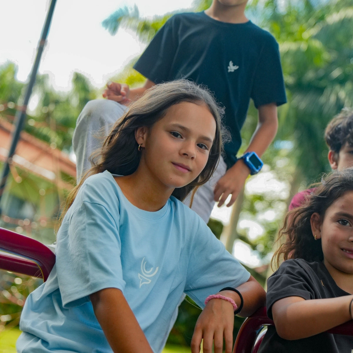 Camiseta niños azul glaciar