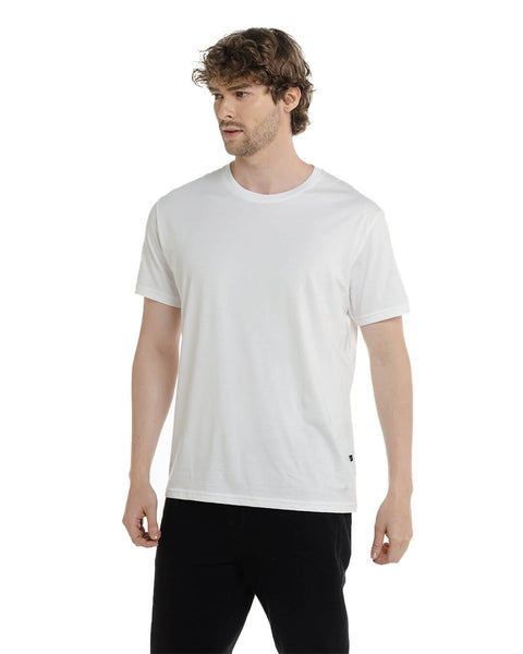 Camiseta básica blanco marfil