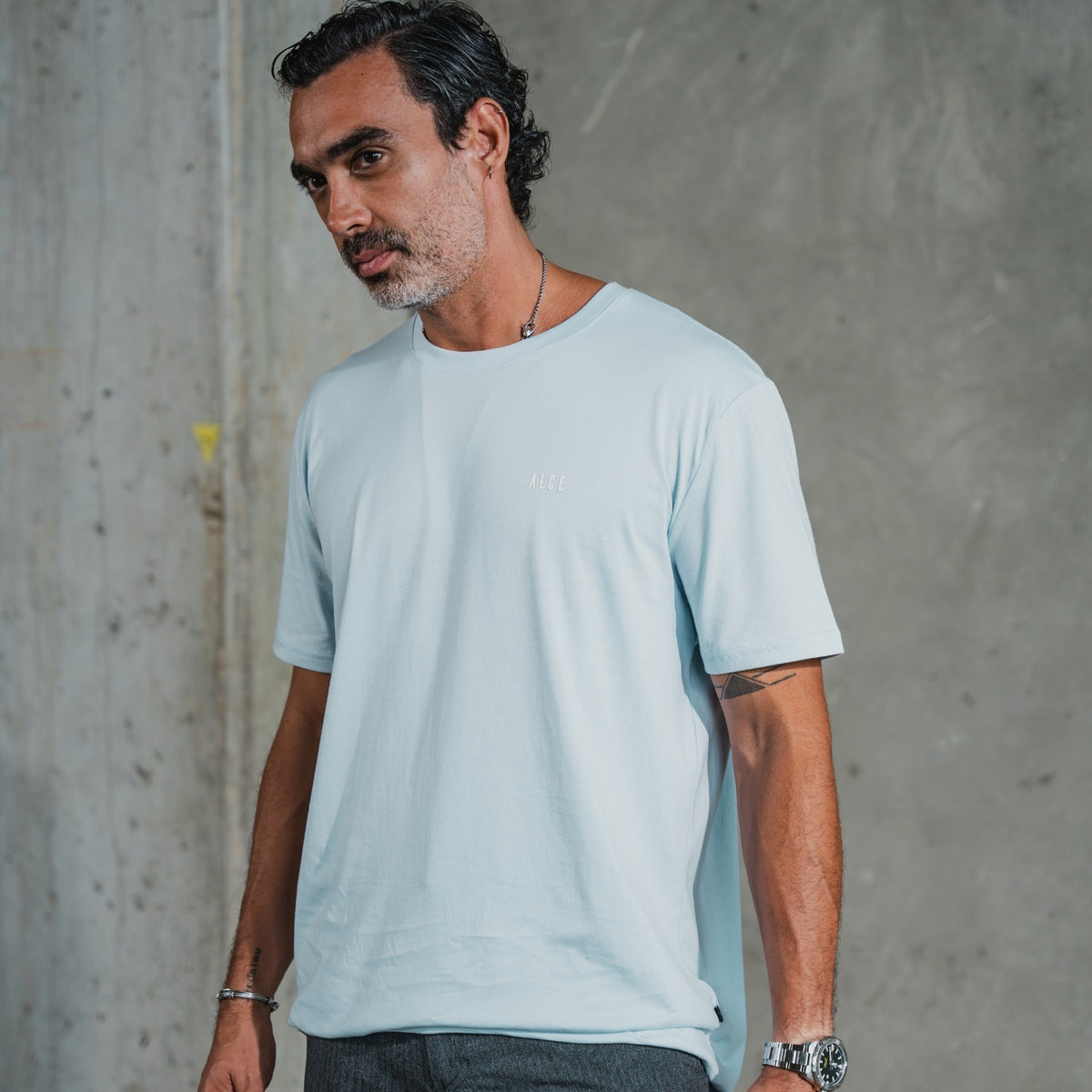 Camiseta clásica azul glaciar