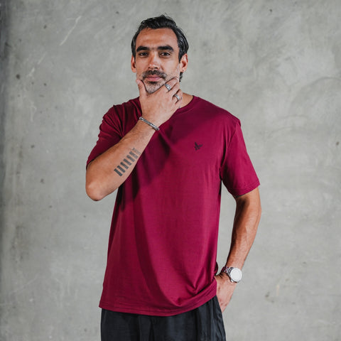 Camiseta clasica vino tinto