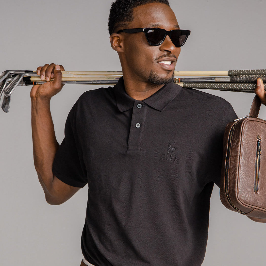 CLASSIC BLACK PIQUE POLO