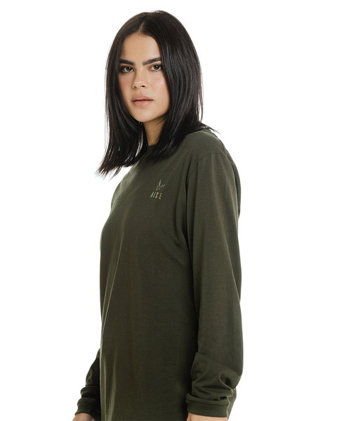 CLASSIC LONG SLEEVE GREEN MOOSE WOMEN