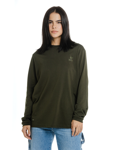 CLASSIC LONG SLEEVE GREEN MOOSE WOMEN