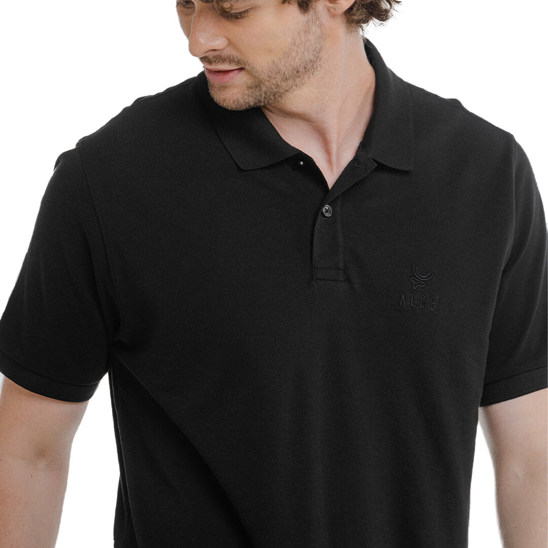 CLASSIC BLACK PIQUE POLO