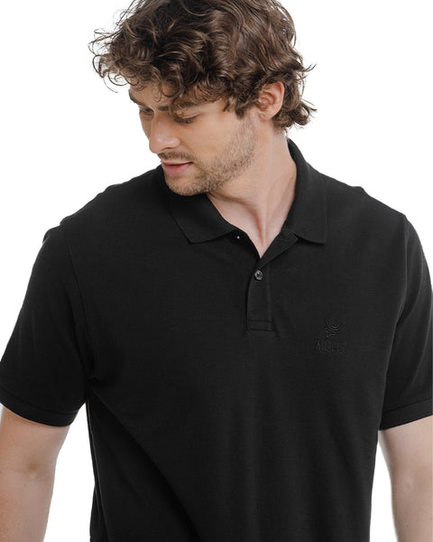 CLASSIC BLACK PIQUE POLO