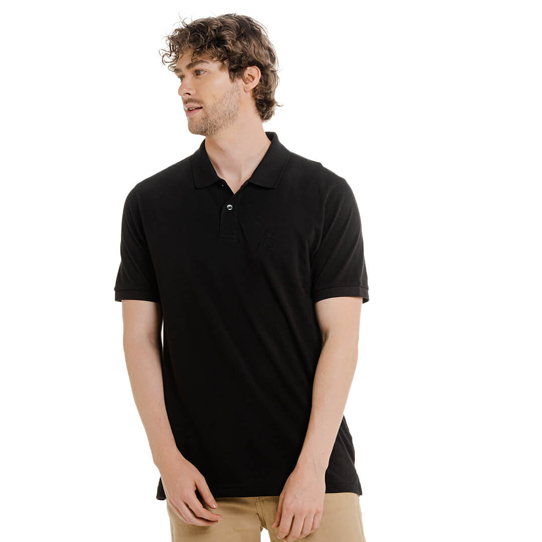Polo clásica pique negra