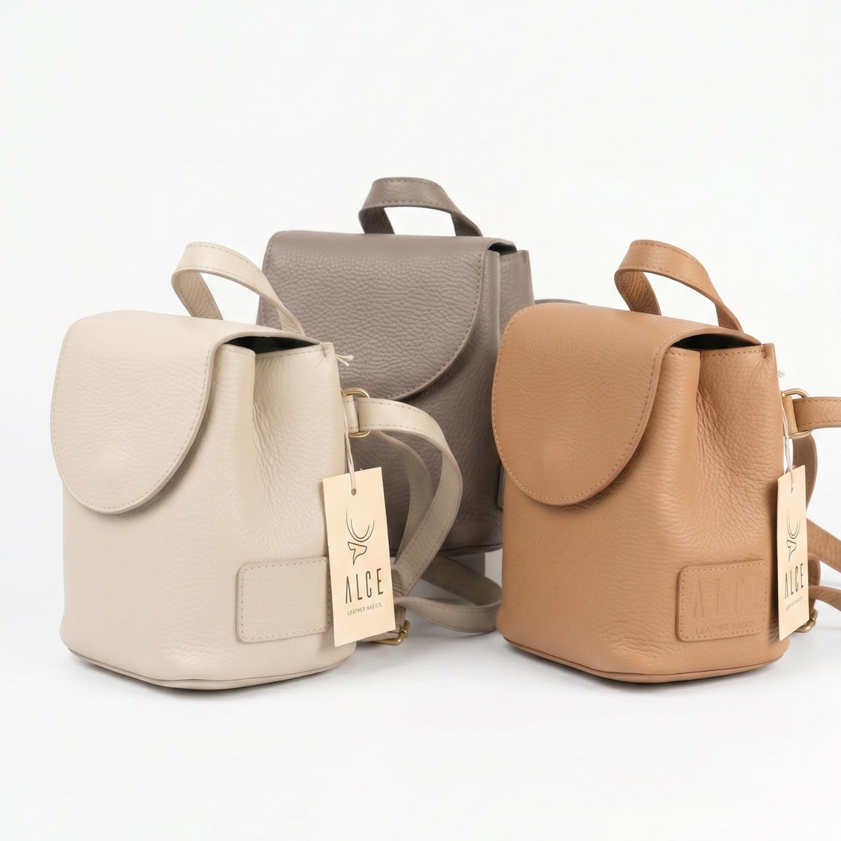 Bolso mini morral café natural