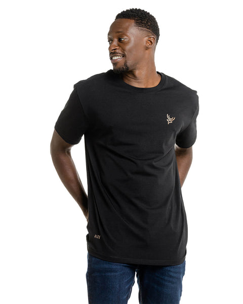 SIGNATURE T- SHIRT NEGRO GOLD REFLECT