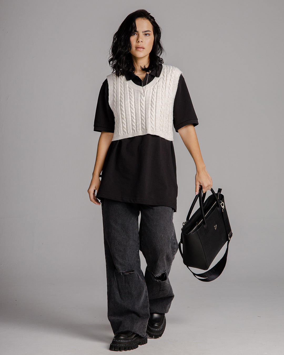 ALCE TOTE BAG NEGRO PITON