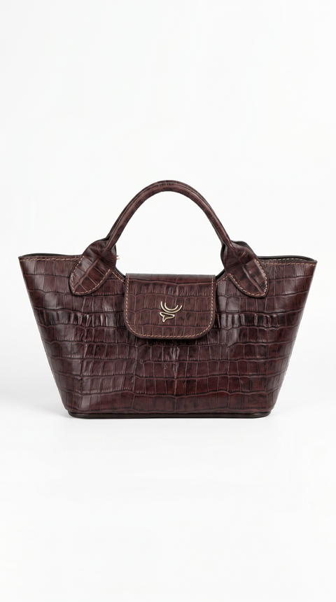 Bolso Catleya Croco Cholate