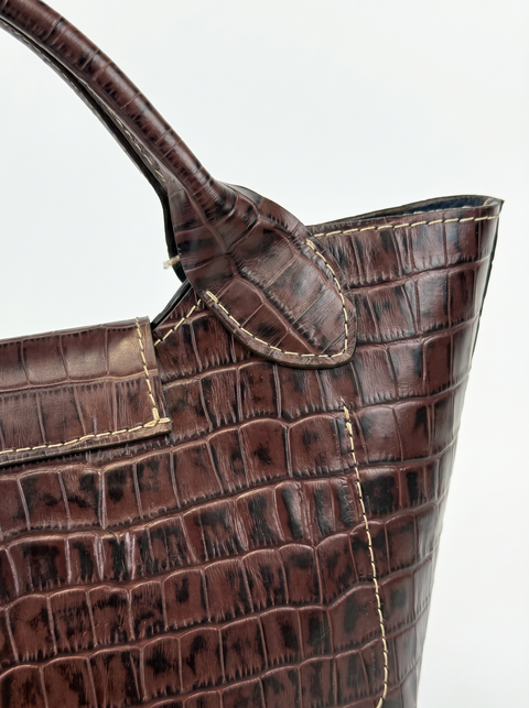 Bolso Catleya Croco Cholate
