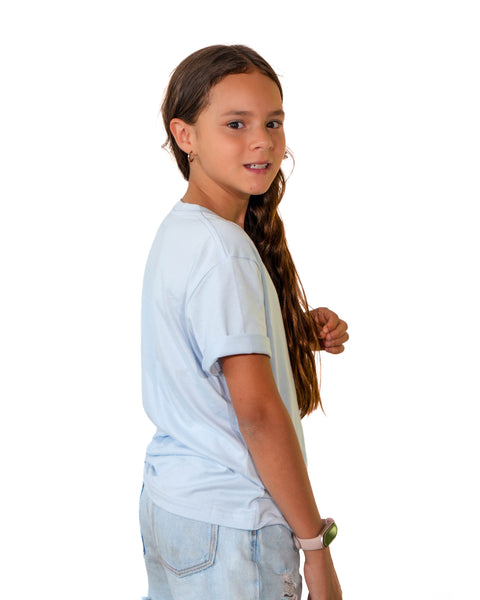 Camiseta niños azul glaciar